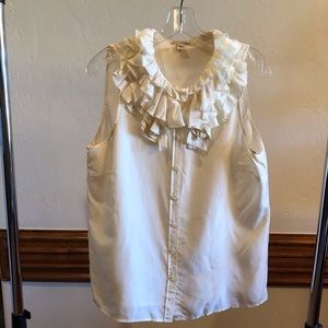 J Crew Ivory Sleeveless Blouse size 12